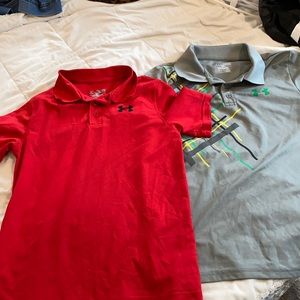 Two under Armour dry fit golf polo shirts